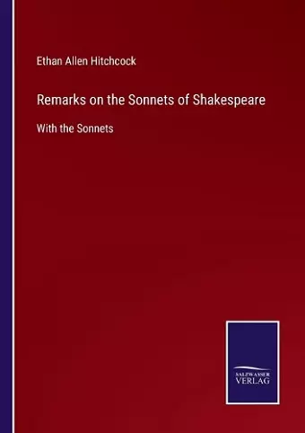 Remarks on the Sonnets of Shakespeare cover