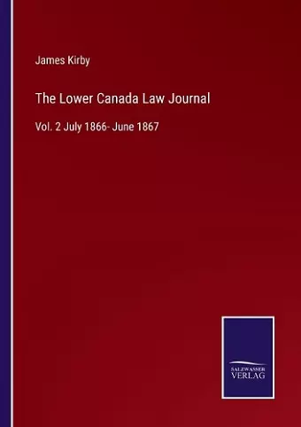 The Lower Canada Law Journal cover