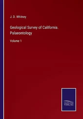 Geological Survey of California. Palaeontology cover