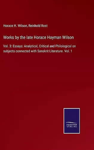 Works by the late Horace Hayman Wilson cover