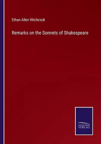 Remarks on the Sonnets of Shakespeare cover