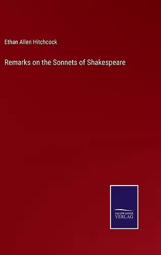 Remarks on the Sonnets of Shakespeare cover