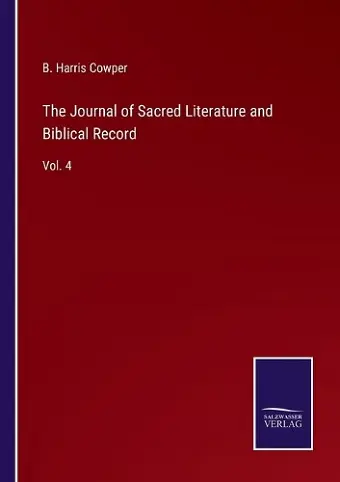 The Journal of Sacred Literature and Biblical Record cover