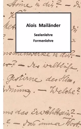 Seelenlehre - Formenlehre cover