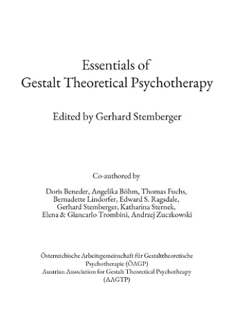 Essentials of Gestalt Theoretical Psychotherapy cover