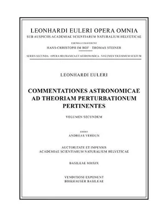 Commentationes astronomicae ad theoriam perturbationum pertinentes 2nd part cover