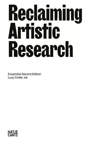 Reclaiming Artistic Research: Expanded Second Edition cover