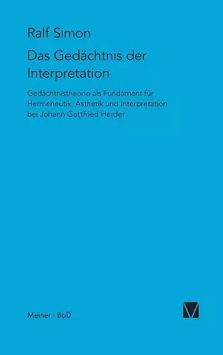 Gedächtnis der Interpretation cover