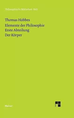 Elemente der Philosophie. Erste Abteilung cover