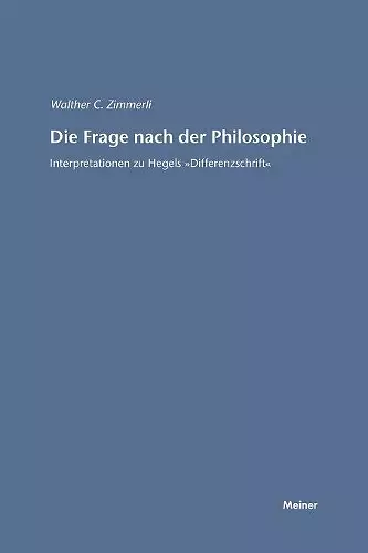 Die Frage nach der Philosophie cover