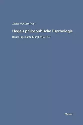 Hegels philosophische Psychologie cover