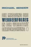 Die Messung Des Werbeerfolges in Der Werbeträgerforschung cover