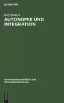 Autonomie und Integration cover