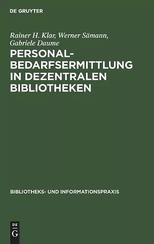 Personalbedarfsermittlung in dezentralen Bibliotheken cover