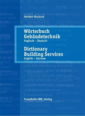 Wörterbuch Gebäudetechnik. Band 1 Englisch - Deutsch. cover