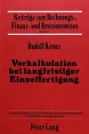 Vorkalkulation Bei Langfristiger Einzelfertigung cover