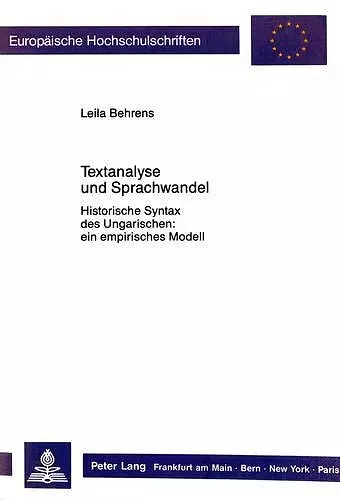 Textanalyse Und Sprachwandel cover