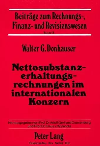 Nettosubstanzerhaltungsrechnungen Im Internationalen Konzern cover