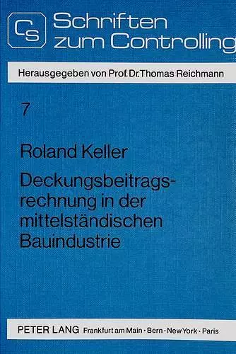 Deckungsbeitragsrechnung in Der Mittelstaendischen Bauindustrie cover