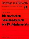 Die Russischen Nomina Abstracta Des 19. Jahrhunderts cover