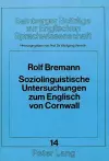 Soziolinguistische Untersuchungen Zum Englisch Von Cornwall cover