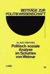 Politisch-Soziale Analyse Im Schatten Von Weimar cover