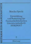 Entwicklung Und Bedeutung Der Finnlandschwedischen Literaturzeitschrift «Horisont» cover