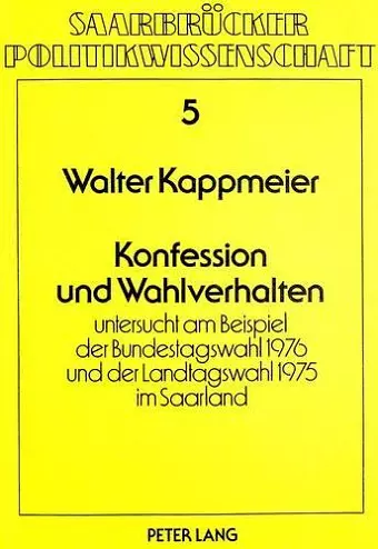 Konfession Und Wahlverhalten cover