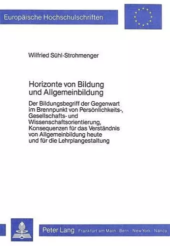 Horizonte Von Bildung Und Allgemeinbildung cover