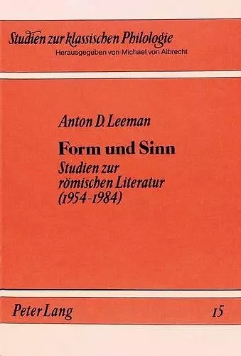 Form Und Sinn cover