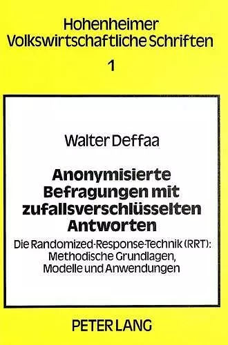 Anonymisierte Befragungen Mit Zufallsverschluesselten Antworten cover