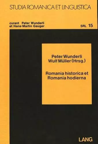 Romania Historica Et Romania Hodierna cover