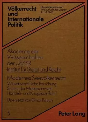 Modernes Seevoelkerrecht cover