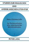 Zur Textkonstitution Afro-Amerikanischer Initiationsliteratur cover