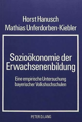 Soziooekonomie Der Erwachsenenbildung cover