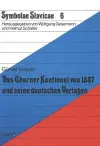 Das Thorner Kantional Von 1587 Und Seine Deutschen Vorlagen cover