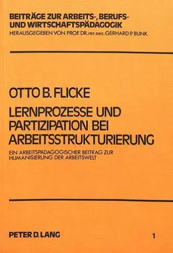 Lernprozesse Und Partizipation Bei Arbeitsstrukturierung cover