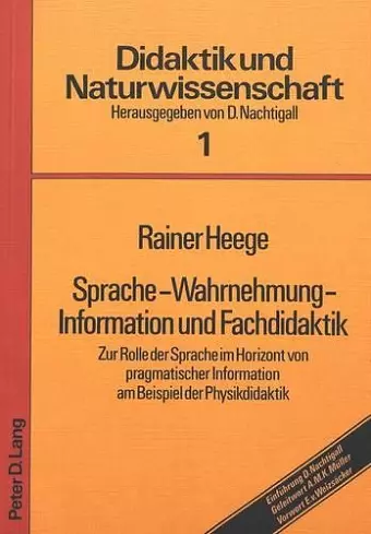 Sprache - Wahrnehmung - Information Und Fachdidaktik cover