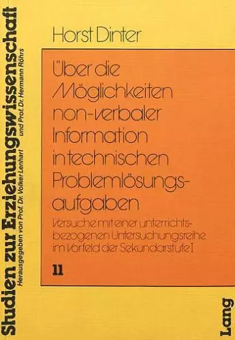 Ueber Die Moeglichkeiten Non-Verbaler Information in Technischen Problemloesungsaufgaben cover