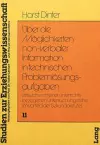 Ueber Die Moeglichkeiten Non-Verbaler Information in Technischen Problemloesungsaufgaben cover