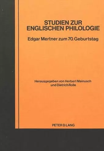 Studien Zur Englischen Philologie cover