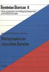 Bibliographie Zur Russischen Sprache cover