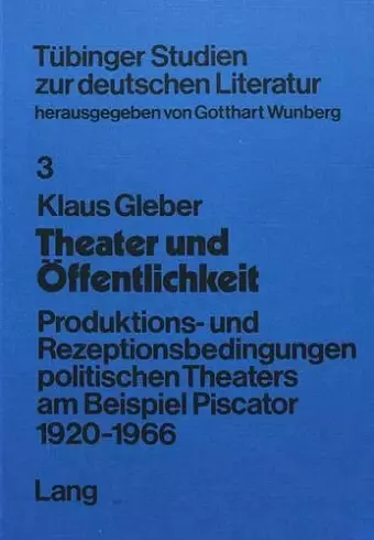 Theater Und Oeffentlichkeit cover