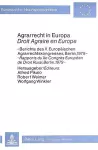 Agrarrecht in Europa / Droit Agraire En Europe cover