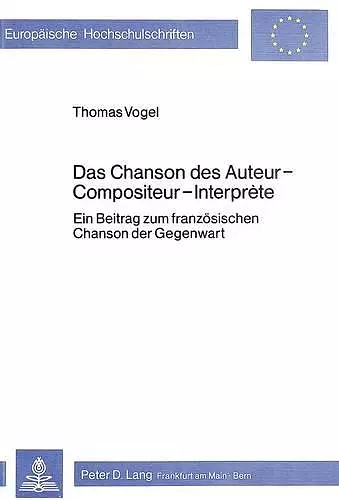 Das Chanson Des Auteur-Compositeur-Interprète cover