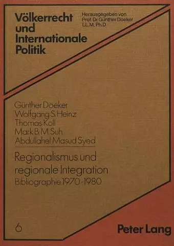 Regionalismus Und Regionale Integration cover