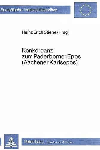 Konkordanz Zum Paderborner Epos (Aachener Karlsepos) cover