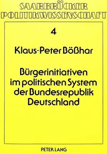 Buergerinitiativen Im Politischen System Der Bundesrepublik Deutschland cover