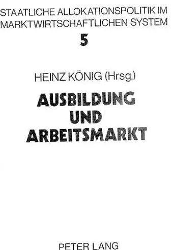 Ausbildung Und Arbeitsmarkt cover