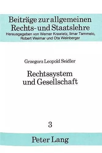 Rechtssystem Und Gesellschaft cover